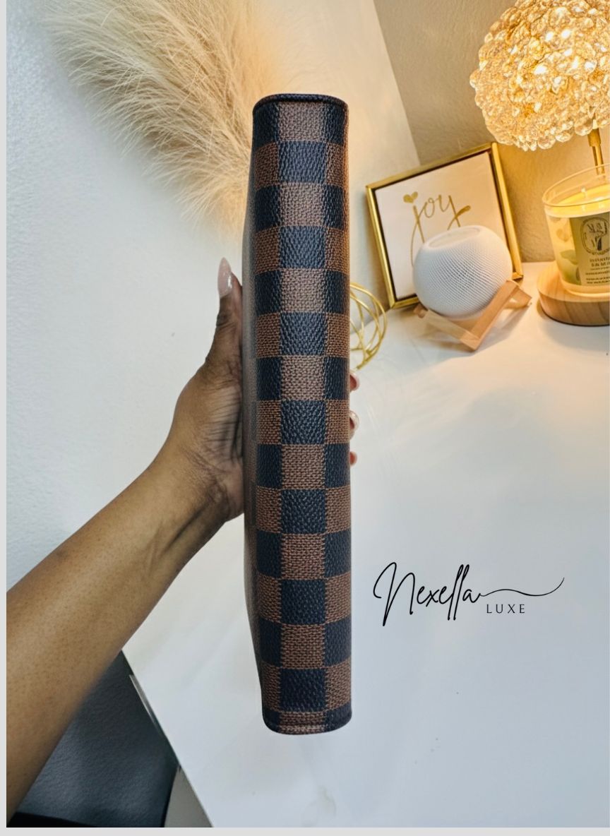 Nexella Luxe Signature Planner With Red Interior, A5 Checkered Luxury 6 Ring Planner